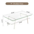 Coffee Table And End Tables Set Of 3, Tempered Glass Table With Mdf Layer, Modern Tables For Living Roomtransparent Glass Transparent Tempered Glass