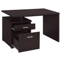 Cappuccino 2 Drawer Reversible Office Desk Brown Office Contemporary,Modern Rectangular Drawers Desk Wood