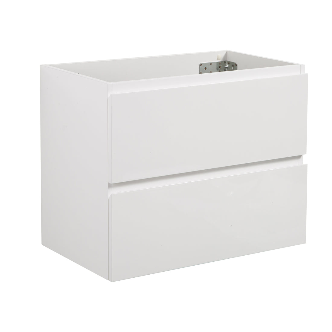 Alice 24W 201,Wall Mount Bathroom Vanity Without Basin, White Color, With Two Drawer, Pre Assembled White Mdf