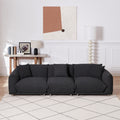 Originality Shapes Black Lambswool Sherpa 4 Seater Sofa With Metal Legs, Solid Wood Frame Couch With 3 Pillows, Linear And Modular Version Design, Possibility Combined Armchair Current Style Black Wood Primary Living Space Heavy Duty Foam Fabric 4 Seat