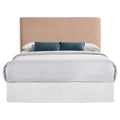 Blush Rectangular Headboard Pink Wood Bedroom Transitional Rubberwood Foam Upholstered