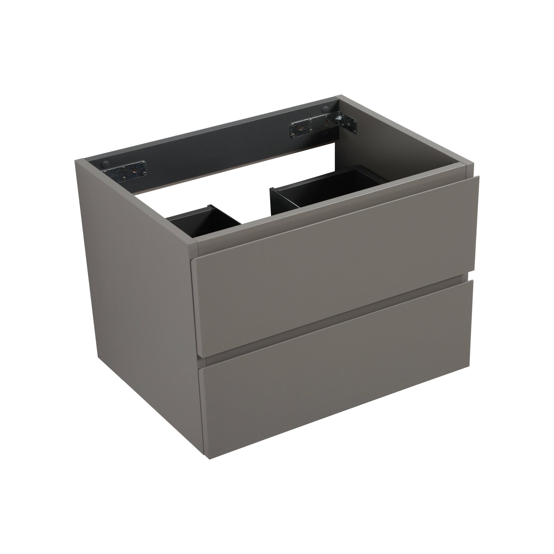 Alice 36W 102,Wall Mount Cabinet Without Basin,Gray Color, With Two Drawers, Pre Assembled White Gray Mdf