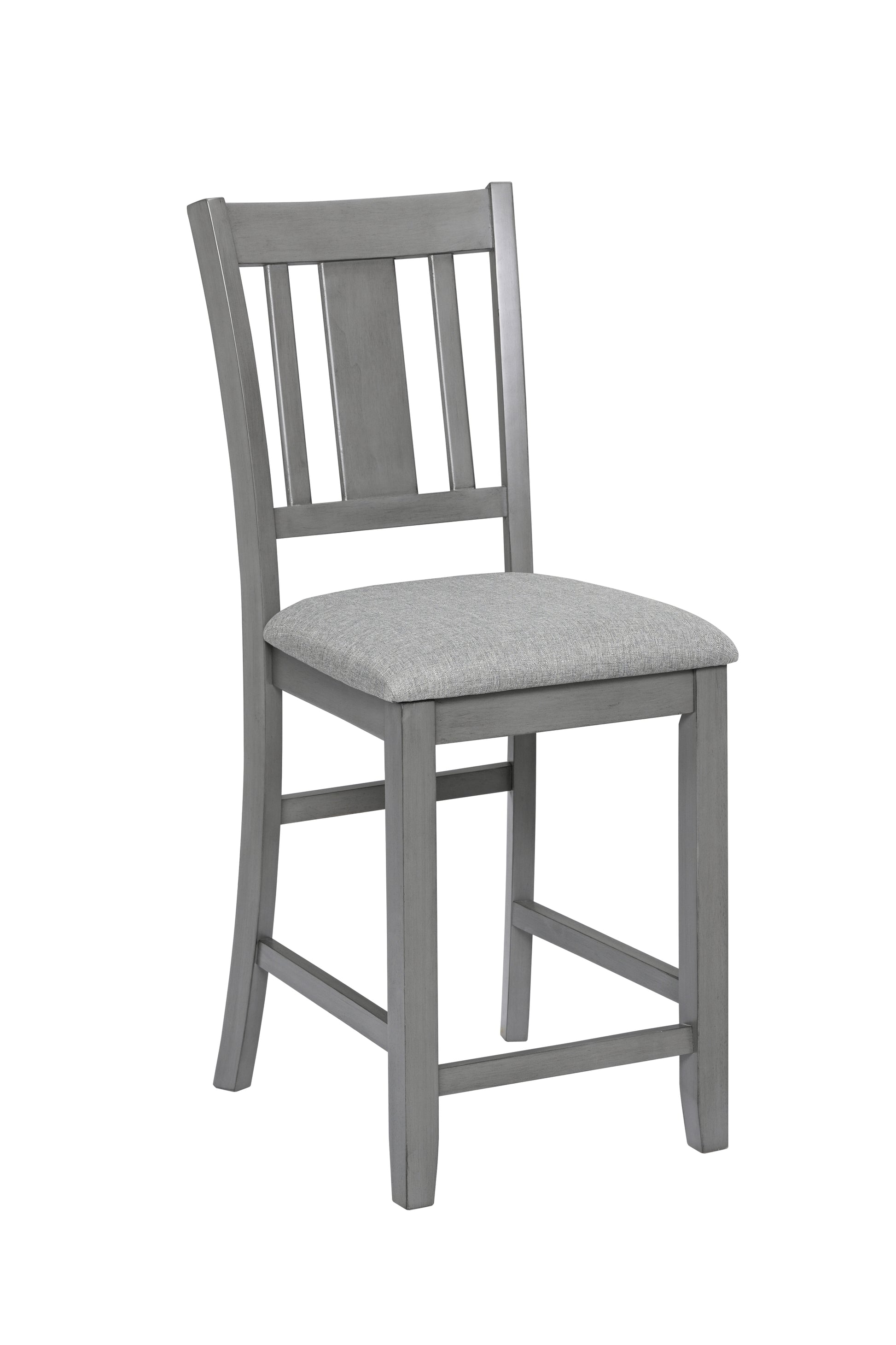 Dining Room Furniture Counter Height Chairs Set Of 4, Kitchen Chair With Padded Seatupholstered Side Chair For Dining Room, Living Room, Gray Wood Gray Solid Back Seats 4 Dining Room Rubberwood Rubber Wood