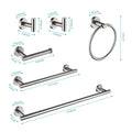 6 Piece Stainless Steel Bathroom Towel Rack Set Wall Mount Brushed Nickel Stainless Steel