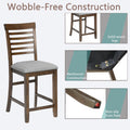 Dining Room Furniture Counter Height Chairs Set Of 4, Kitchen Chair With Padded Seatupholstered Side Chair For Dining Room, Living Room, Walnut Walnut Dining Room Rubberwood Rubber Wood