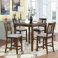 Dining Room Furniture Counter Height Chairs Set For 4, Kitchen Chair With Padded Seat, Walnut Wood Walnut Solid Back Seats 4 Dining Room Rubberwood Rubber Wood