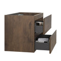 Alice 30W 105,Wall Mount Cabinet Without Basin, Walnut Color, With Two Drawers, Pre Assembled Walnut Melamine