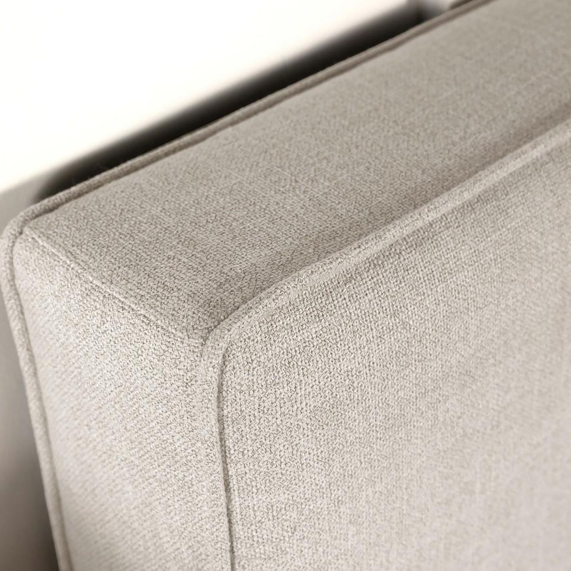 Sand Headboard With Self Welt Details Ivory Transitional Foam Upholstered