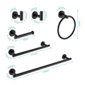 6 Piece Stainless Steel Bathroom Towel Rack Set Wall Mount Matte Black Stainless Steel