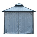 10*10Ft Patic Gazebo,Alu Gazebo With Steel Canopy,Outdoor Permanent Hardtop Gazebo Canopy For Patio, Garden, Backyard Gray Aluminium