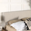 Sand Headboard With Self Welt Details Ivory Transitional Foam Upholstered