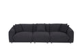 Originality Shapes Black Lambswool Sherpa 4 Seater Sofa With Metal Legs, Solid Wood Frame Couch With 3 Pillows, Linear And Modular Version Design, Possibility Combined Armchair Current Style Black Wood Primary Living Space Heavy Duty Foam Fabric 4 Seat