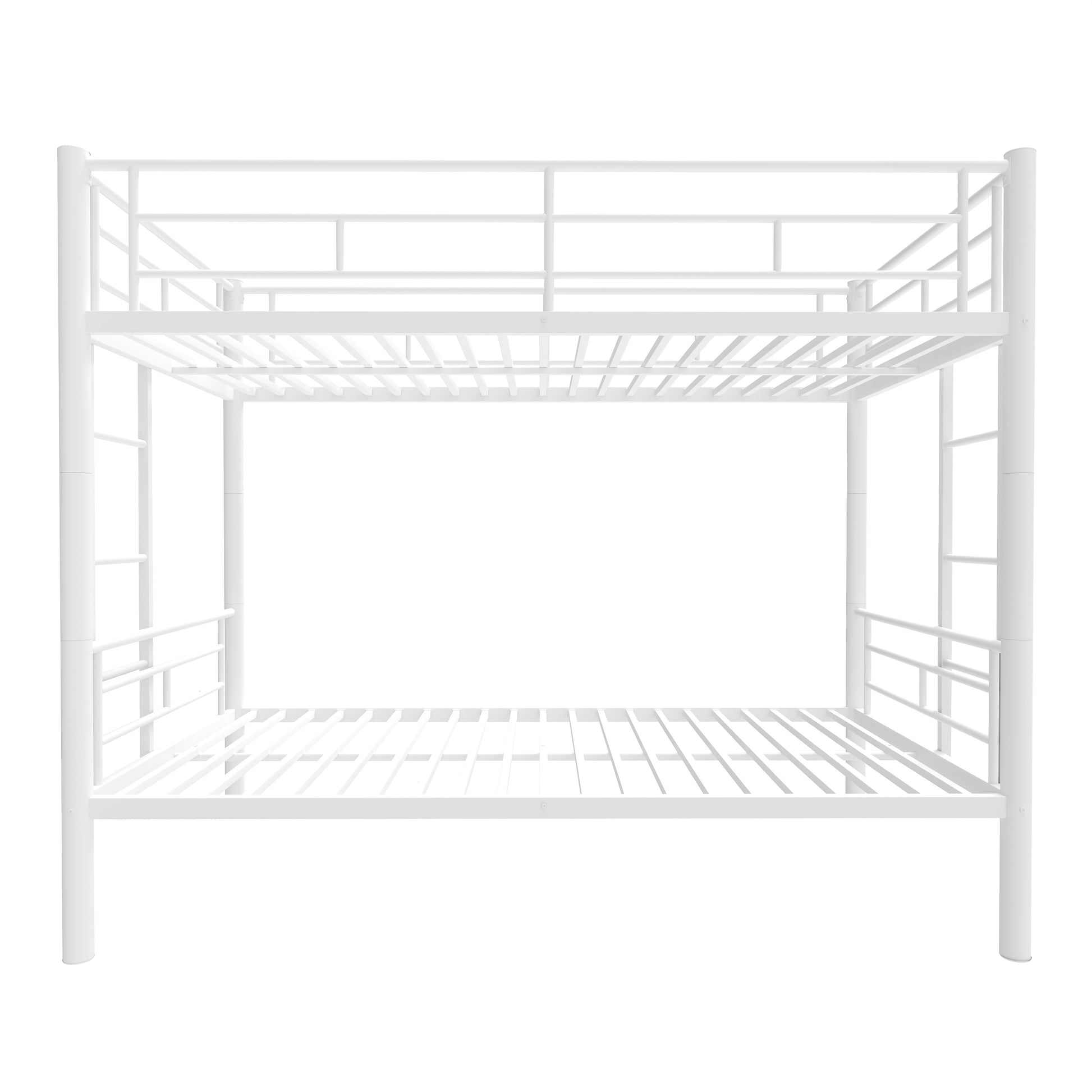 Bunk Bed Twin Over Twin Size With Ladder And High Guardrail, Able To Split, Metal Bunk Bed, Storage Space, Noise Free,White Twin White Metal Metal
