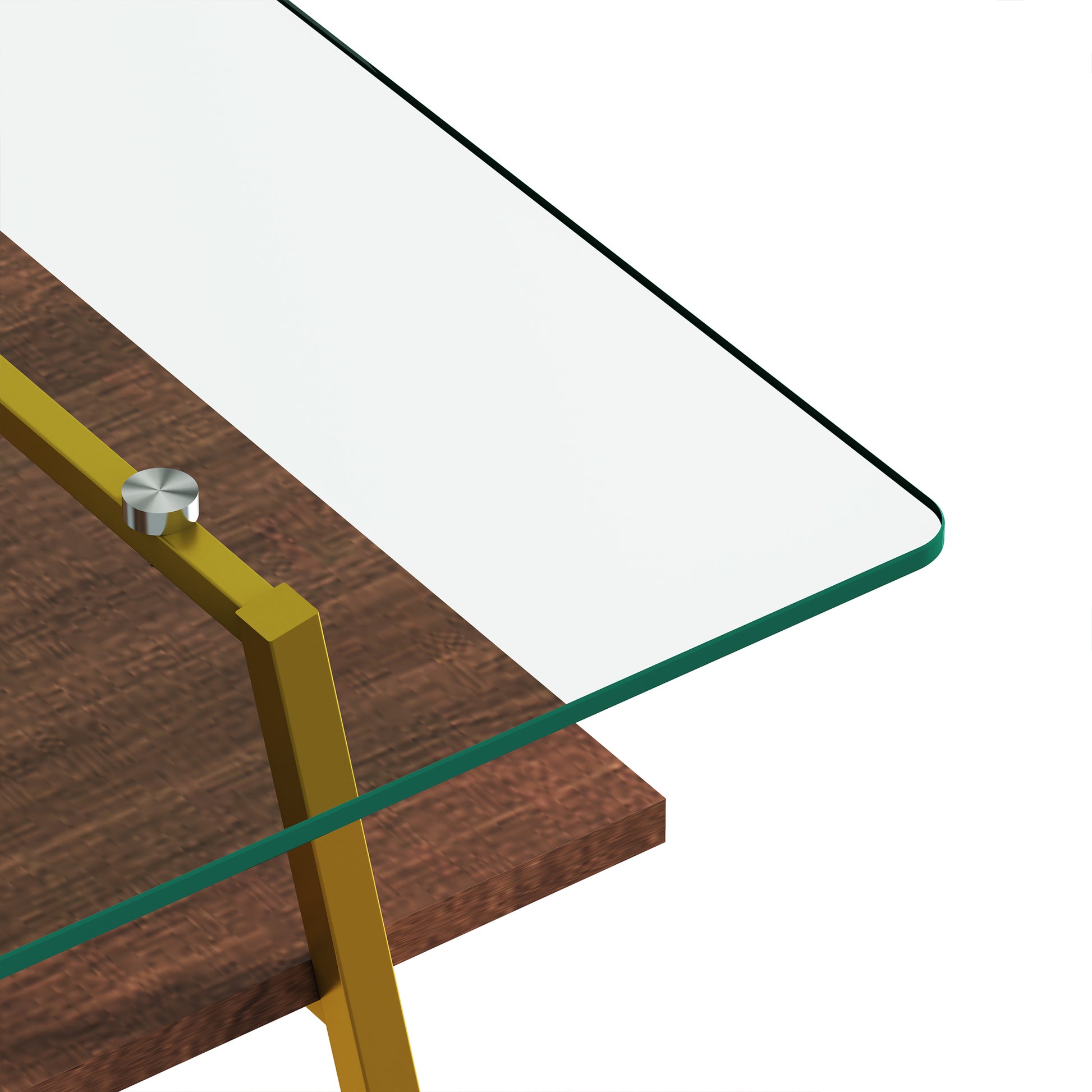 Rectangle Coffee Table, Tempered Glass Tabletop With Gold Metal Legs, Modern Table For Living Roomtransparent Glass Transparent Tempered Glass