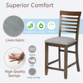 Dining Room Furniture Counter Height Chairs Set Of 4, Kitchen Chair With Padded Seatupholstered Side Chair For Dining Room, Living Room, Walnut Walnut Dining Room Rubberwood Rubber Wood