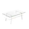 Coffee Table And End Tables Set Of 3, Tempered Glass Table With Mdf Layer, Modern Tables For Living Roomtransparent Glass Transparent Tempered Glass