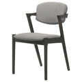 Brown Grey And Black Dining Chair Set Of 2 Grey Dining Room Wipe Clean Mid Century Modern Rubberwood Wood