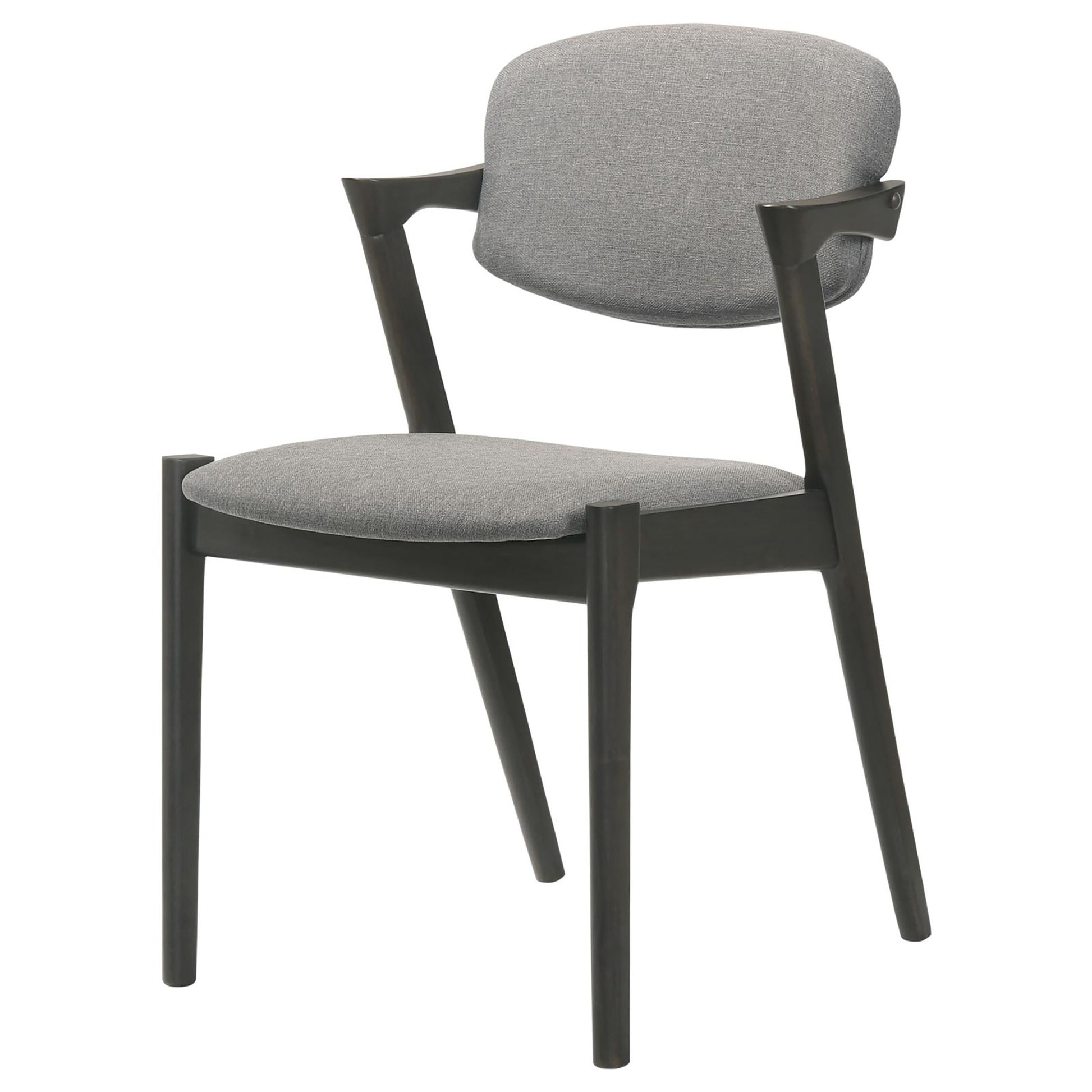 Brown Grey And Black Dining Chair Set Of 2 Grey Dining Room Wipe Clean Mid Century Modern Rubberwood Wood