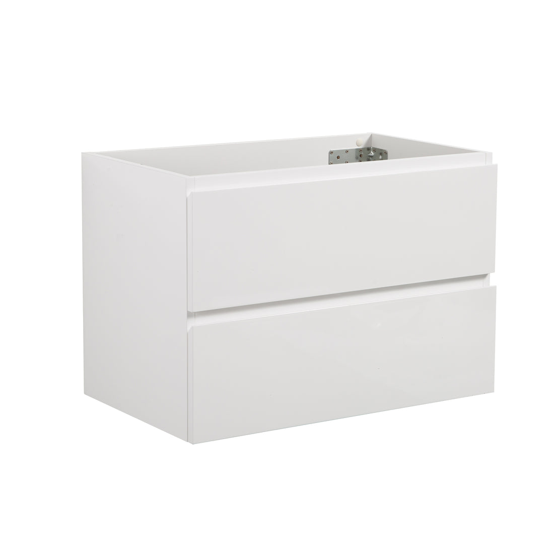 Alice 30W 201, Wall Mount Cabinet Without Basin, White Color, With Two Drawers, Pre Assembled White Mdf