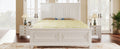 Traditional Town And Country Style Pinewood Vintage Queen Bed, White Queen White Pine