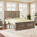 Traditional Town And Country Style Pinewood Vintage Full Bed, Stone Stone Gray Pine