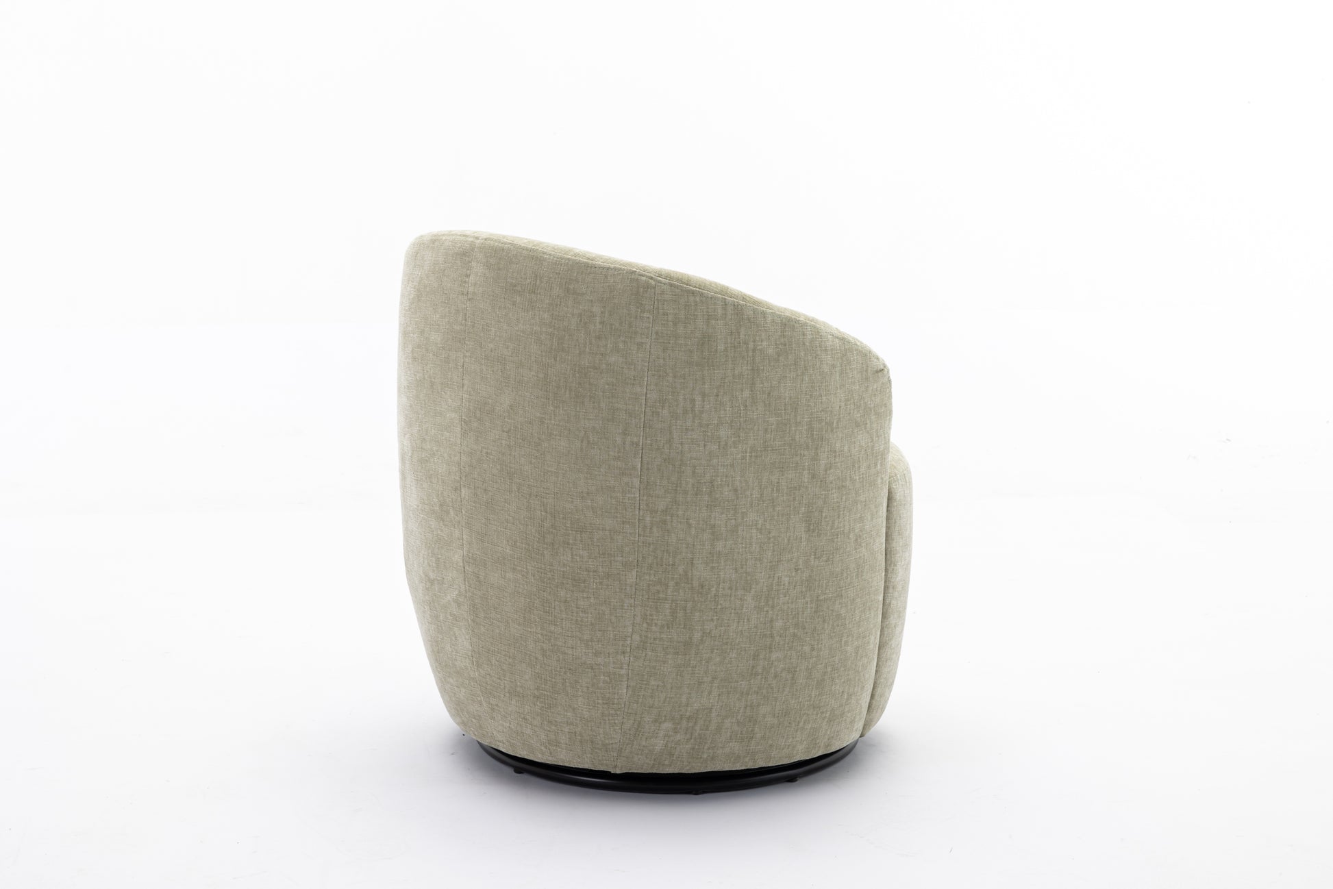 037 Chenille Fabric Swivel Accent Armchair Barrel Chair With Black Powder Coating Metal Ring,Light Green Light Green Primary Living Space Modern Eucalyptus Foam Chenille