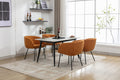 040 Boucle Fabric Dining Chair With Black Metal Legs Set Of 2,Ginger Wood Ginger Dining Room Foam Wipe Clean Modern Dining Chairs Wing Back Foam Boucle