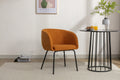 039 Set Of 1 Boucle Fabric Dining Chair With Black Metal Legs,Ginger Wood Ginger Dining Room Foam Wipe Clean Modern Dining Chairs Wing Back Foam Boucle