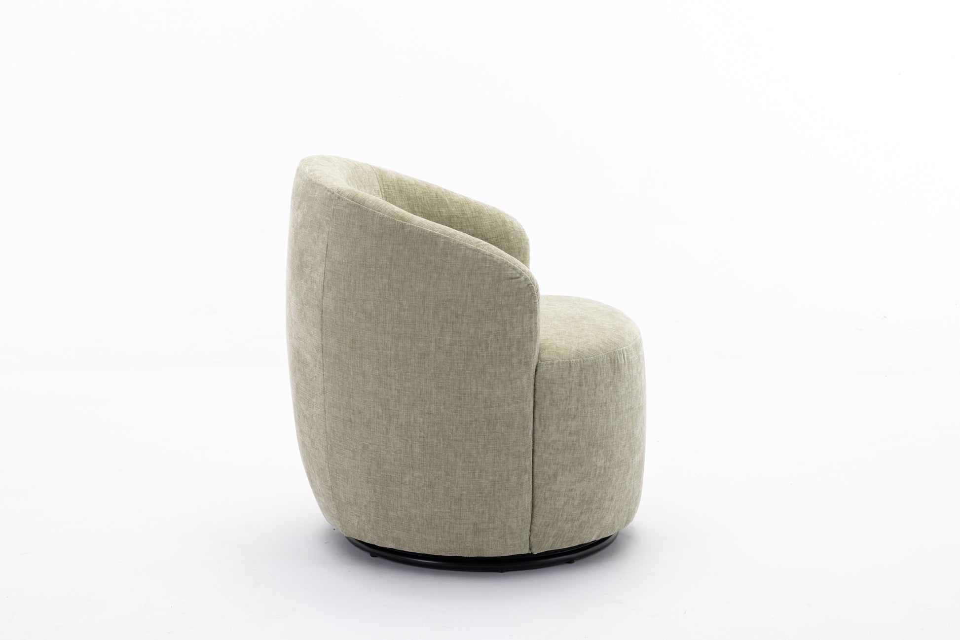 037 Chenille Fabric Swivel Accent Armchair Barrel Chair With Black Powder Coating Metal Ring,Light Green Light Green Primary Living Space Modern Eucalyptus Foam Chenille