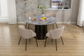 042 Set Of 2 Boucle Fabric Dining Chairs With Black Metal Legs,Light Coffee Wood Light Coffee Dining Room Foam Wipe Clean Modern Dining Chairs Wing Back Foam Boucle