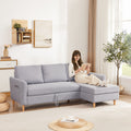 Adjustable L Shaped Sofa Bed With Chaise Light Grey, Upholstered Fabric Sleeper Sectional Sofa With Chaise Modern Craftsman Fashion Sofa Set, Apartment Living Room Sofa With For Small Space Light Gray Fabric