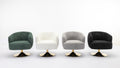 048 Chenille Fabric Accent Swivel Chair With Gold Metal Round Base,Light Gray Light Gray White Primary Living Space Modern Eucalyptus Foam Chenille