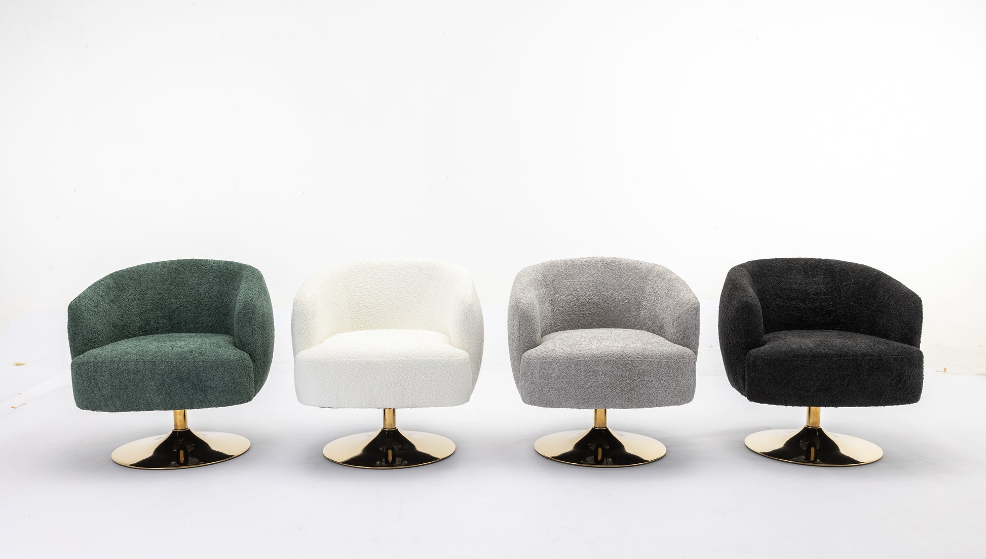 048 Chenille Fabric Accent Swivel Chair With Gold Metal Round Base,Light Gray Light Gray White Primary Living Space Modern Eucalyptus Foam Chenille