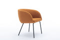 039 Set Of 1 Boucle Fabric Dining Chair With Black Metal Legs,Ginger Wood Ginger Dining Room Foam Wipe Clean Modern Dining Chairs Wing Back Foam Boucle