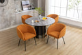 040 Boucle Fabric Dining Chair With Black Metal Legs Set Of 2,Ginger Wood Ginger Dining Room Foam Wipe Clean Modern Dining Chairs Wing Back Foam Boucle