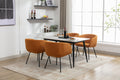 040 Boucle Fabric Dining Chair With Black Metal Legs Set Of 2,Ginger Wood Ginger Dining Room Foam Wipe Clean Modern Dining Chairs Wing Back Foam Boucle