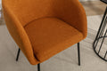 039 Set Of 1 Boucle Fabric Dining Chair With Black Metal Legs,Ginger Wood Ginger Dining Room Foam Wipe Clean Modern Dining Chairs Wing Back Foam Boucle