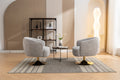 048 Chenille Fabric Accent Swivel Chair With Gold Metal Round Base,Light Gray Light Gray White Primary Living Space Modern Eucalyptus Foam Chenille