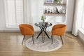 040 Boucle Fabric Dining Chair With Black Metal Legs Set Of 2,Ginger Wood Ginger Dining Room Foam Wipe Clean Modern Dining Chairs Wing Back Foam Boucle