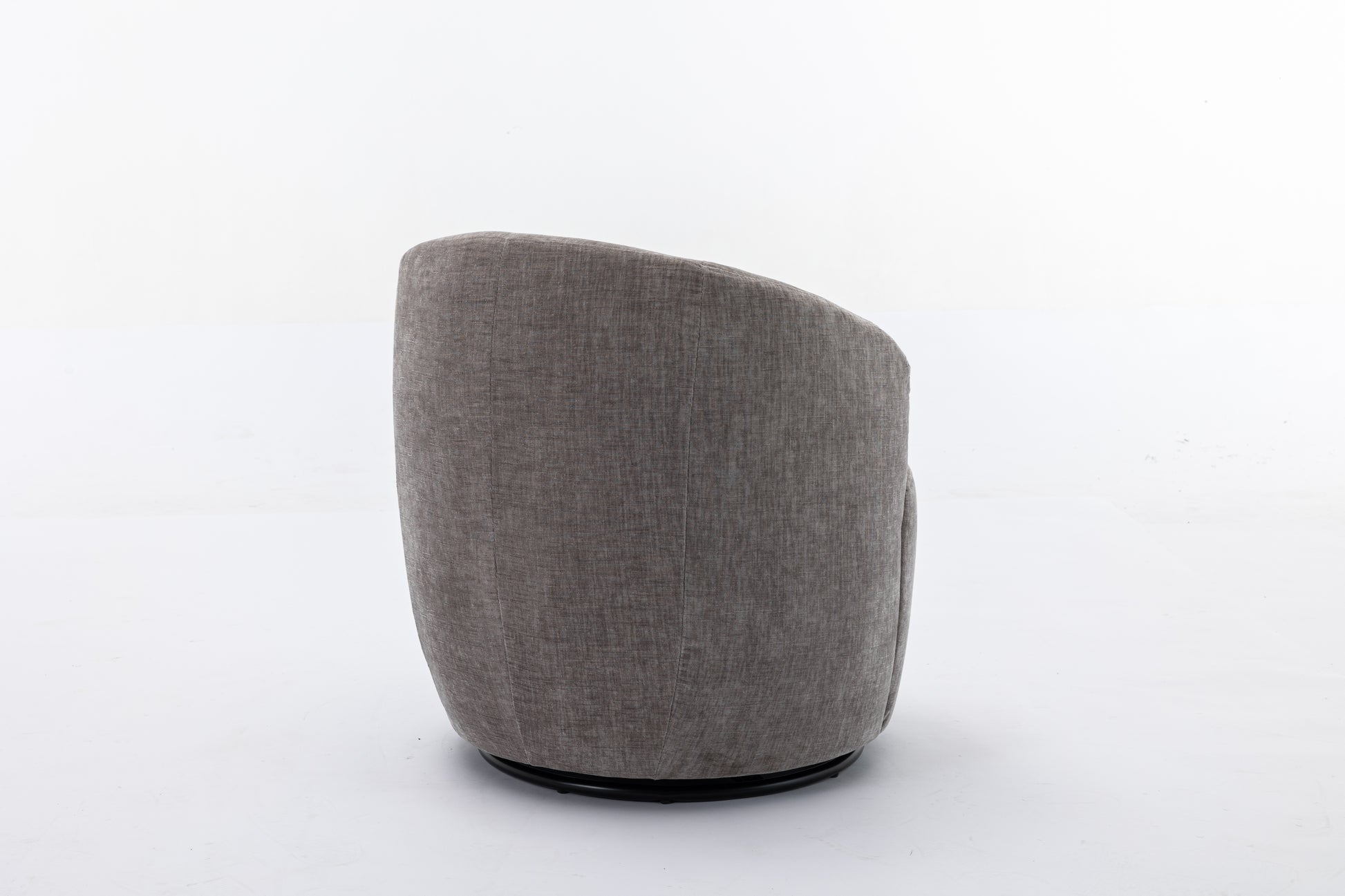 037 Chenille Fabric Swivel Accent Armchair Barrel Chair With Black Powder Coating Metal Ring,Gray Gray Primary Living Space Modern Eucalyptus Foam Chenille