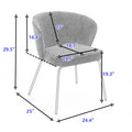 042 Set Of 2 Boucle Fabric Dining Chairs With Black Metal Legs,Ivory Wood Ivory Dining Room Foam Wipe Clean Modern Dining Chairs Wing Back Foam Boucle