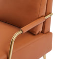 Small Sofa Seater Pet Friendly Fabric Upholstered Loveseat 2 Seater Couch With Removable Back Cushion And Metal Leg, Modern Couches For Small Spaces Living Room, Bedroom, Apartment, Brown Brown Fabric