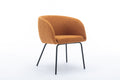 039 Set Of 1 Boucle Fabric Dining Chair With Black Metal Legs,Ginger Wood Ginger Dining Room Foam Wipe Clean Modern Dining Chairs Wing Back Foam Boucle