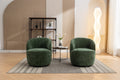 037 Chenille Fabric Swivel Accent Armchair Barrel Chair With Black Powder Coating Metal Ring,Green Green Primary Living Space Modern Eucalyptus Foam Chenille