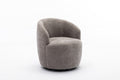 037 Chenille Fabric Swivel Accent Armchair Barrel Chair With Black Powder Coating Metal Ring,Gray Gray Primary Living Space Modern Eucalyptus Foam Chenille