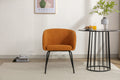 039 Set Of 1 Boucle Fabric Dining Chair With Black Metal Legs,Ginger Wood Ginger Dining Room Foam Wipe Clean Modern Dining Chairs Wing Back Foam Boucle