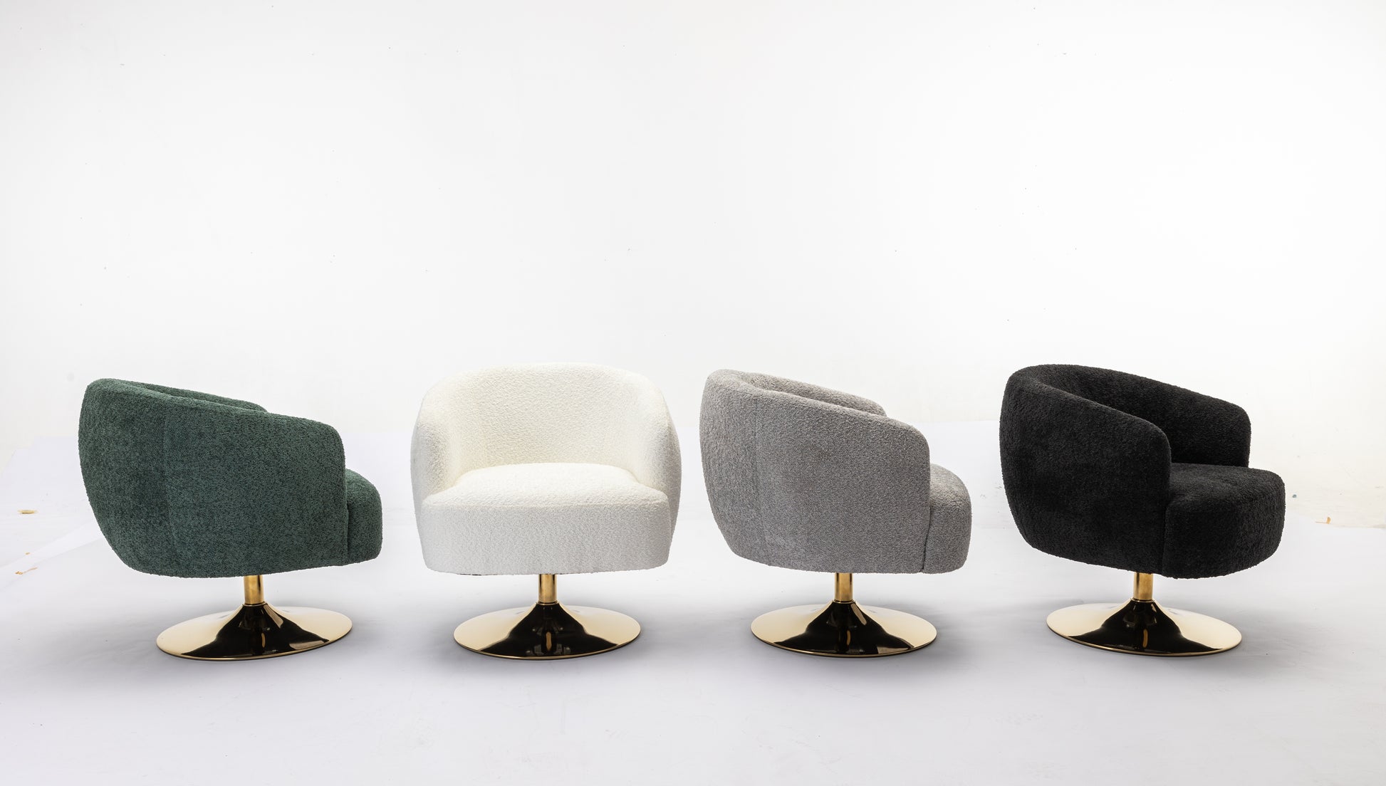 048 Chenille Fabric Accent Swivel Chair With Gold Metal Round Base,Black Black White Primary Living Space Modern Eucalyptus Foam Chenille