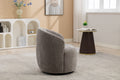 037 Chenille Fabric Swivel Accent Armchair Barrel Chair With Black Powder Coating Metal Ring,Gray Gray Primary Living Space Modern Eucalyptus Foam Chenille