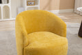 037 Chenille Fabric Swivel Accent Armchair Barrel Chair With Black Powder Coating Metal Ring,Yellow Yellow Primary Living Space Modern Eucalyptus Foam Chenille