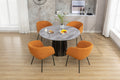 040 Boucle Fabric Dining Chair With Black Metal Legs Set Of 2,Ginger Wood Ginger Dining Room Foam Wipe Clean Modern Dining Chairs Wing Back Foam Boucle